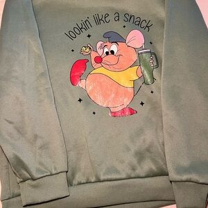 SHEIN Green Cartoon Graphic Sweatshirt